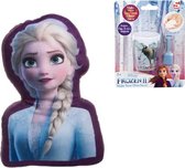 Disney -  Frozen 2 - Elsa - Kussen - Vormkussen - Pluche - Kamer - 34.5 x 22.5 x 8 cm. Met gratis sneeuw