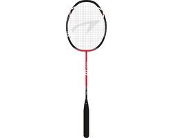 Avento Badminton Racket Staal - Smash - Zwart/Rood