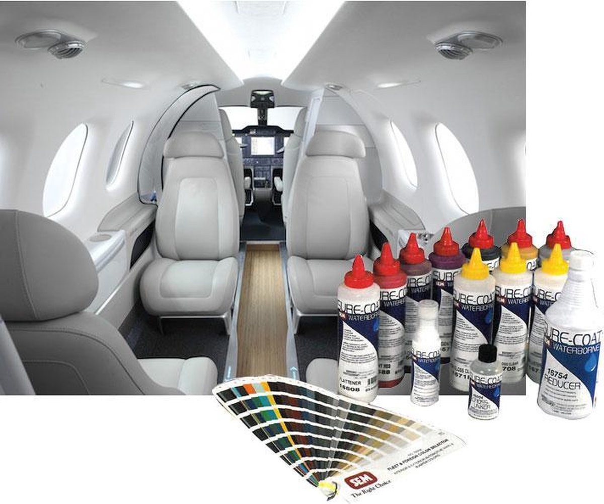 SEM AEROSPACE Sure Coat watergedragen Leer en Vinyl Refinishing mengset voor kunststoffen in vliegtuigen - 1,9 liter