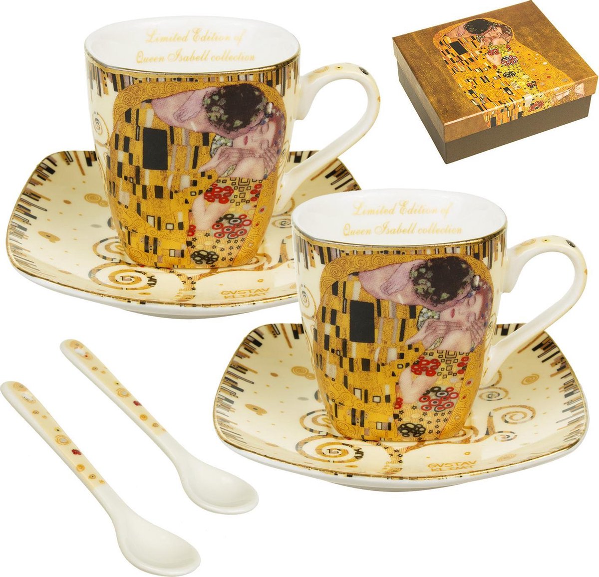 Queen Isabell - Set van 2 porseleinen espresso kopjes