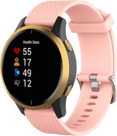 Siliconen Armband voor Garmin Vivoactive 3 (music), Vivomove (HR), Foreruner 645 en 245 & Samsung galaxy watch 42mm (3, 41mm), Gear Sport, Active (2) - Horloge Band - Roze - Large Bandje