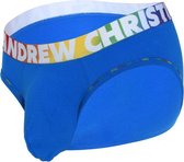 Andrew Christian Almost Naked Cotton Pride Brief | Maat XL | Electric Blauw | Heren Slip | Mannen Ondergoed