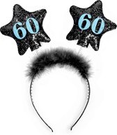 Haarband 60 Jaar Sterren Zwart