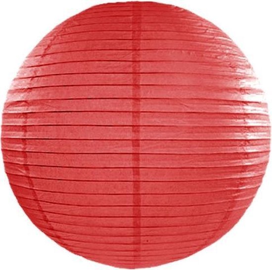 Partydeco - Decoratieve lampion rood 35 cm - Lampion sint maarten - lampionnen - Sint maarten optocht - lampionnen papier