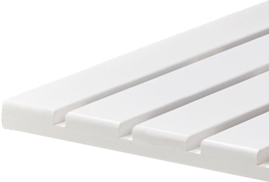 Bamboe badmat voor douche of bad - Houten douchemat/badkamermat/saunamat - Kleur: WIT - Decopatent