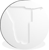 WallCircle - Wandcirkel - Muurcirkel - Zwart-wit illustratie van Namibië in 3D - Aluminium - Dibond - ⌀ 30 cm - Binnen en Buiten