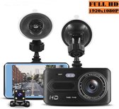 TechU™ Dashcam M12 Pro Dual Camera Zwart – 4.39 inch IPS Scherm – Full HD 1080p –  Loop-cycle Recording – Nachtvisie – Bewegingssensor – G-sensor – Autocamera Voor én Achter