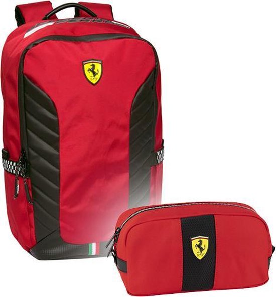 Ferrari Backpack Set Rosso Corsa - Sac à dos et étui - Polyester | bol.com