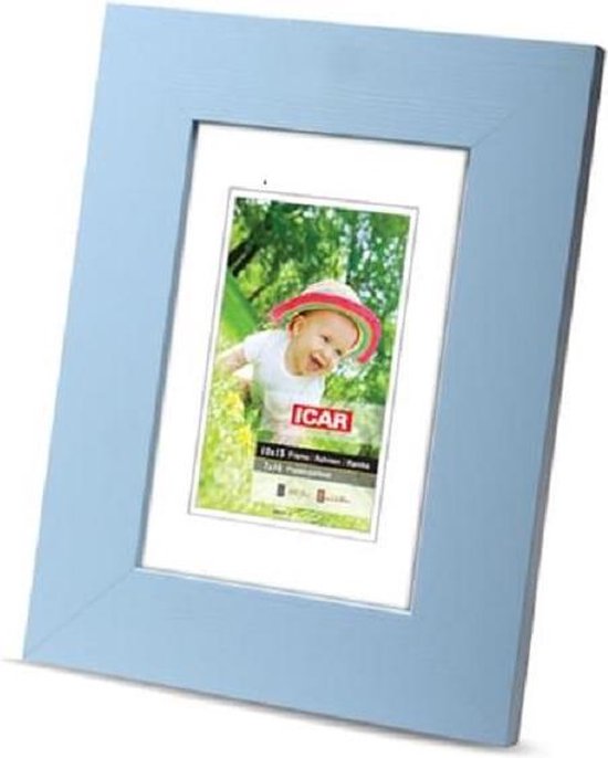 Cadre Photo en Bois Icar Robinia Blauw Clair 10x15 cm