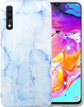 Samsung Galaxy A70 Marmer Case | Back Cover | TPU Telefoonhoesje | Blauw