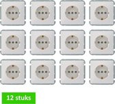 GAMMA enkelvoudig stopcontact | serie "Everest" | inbouw | met randaarde | wit | VOORDEELPACK 12 STUKS