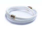 NIEUW - Jolla - dames armband - wikkelarmband - zilver - touw - bedels - Basic Rope - Wit/Goud