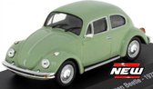 Volkswagen Kever 1972 Groen 1-43 in vitrine voor verzamelaars, Modellen van Classic Cars 60s 70s en 80s, niet geschikt voor kinderen jonger dan 14