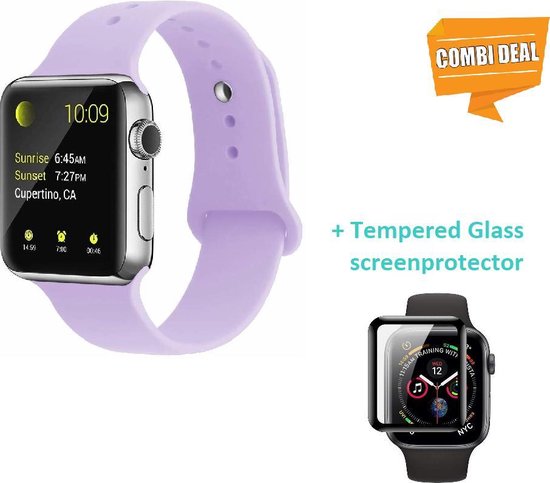 Geschikt voor Apple Watch silicone band - lila - Afmetingen: 40mm - S/M |  bol.com