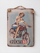 Houten tekstbord - Ducati 60 - 29x20cm