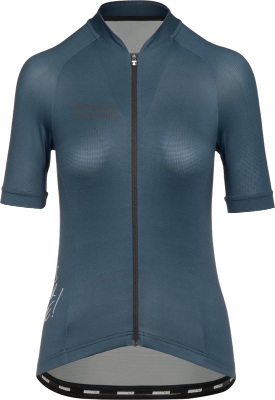 BIORACER Wielershirt Dames korte mouw - Model Icon Metalix - Blauw - Maat L - Fietskleding voor Dames