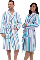Unisex badjas sjaalkraag - 100% katoen - luxe ochtendjas katoen - maat L