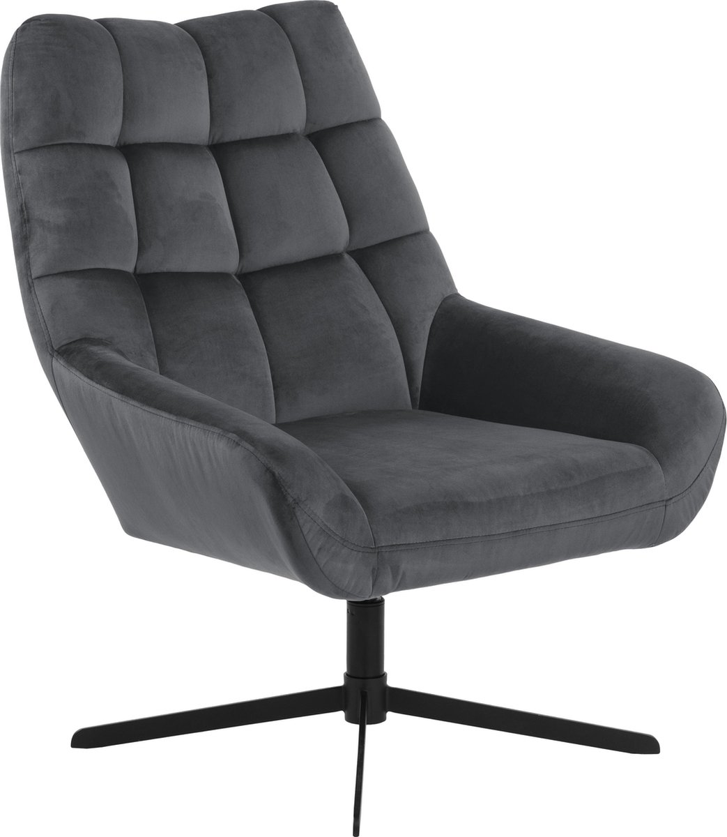 Giga Living Fauteuil Stora - Donkergrijs Stof - 76x73x89cm