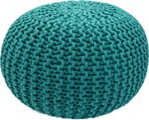 Pippa Design Poef - rond - gebreid - XL - zeegroen