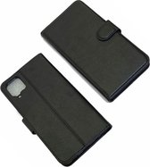 Samsung Galaxy A12 5G Zwart Portemonnee hoesje met pasjes - Boek beschermend Telefoonhoesje