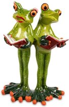 beroepen beeldje - zangkikker - liefdespaar - kikkerpaar - 5x11x16 cm