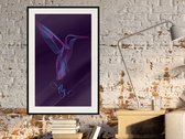 Artgeist - Schilderij - Fluorescent Hummingbird -. - Multicolor - 30 X 45 Cm