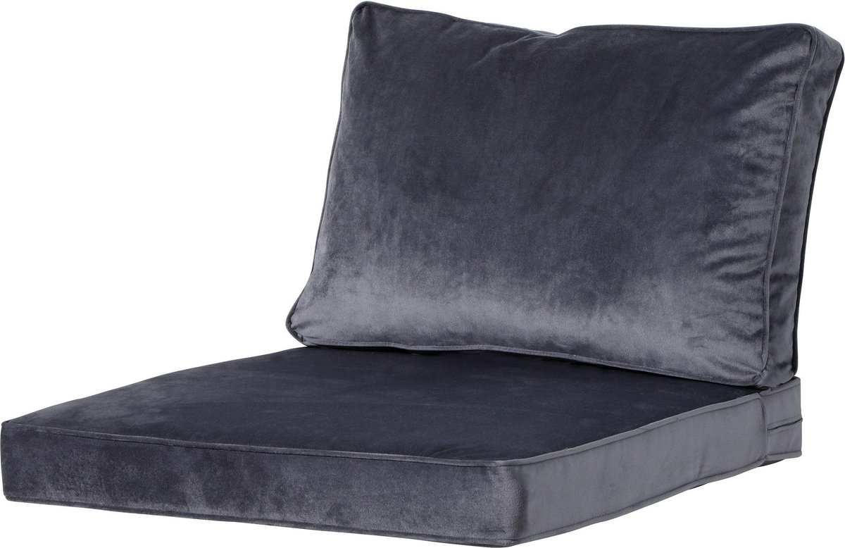 Bol.com Madison - Palletkussen - Loungekussen - Rug - 60x40cm - Velvet Grey - Grijs aanbieding