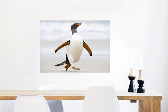 Pingouin court sur la plage 80x60 cm