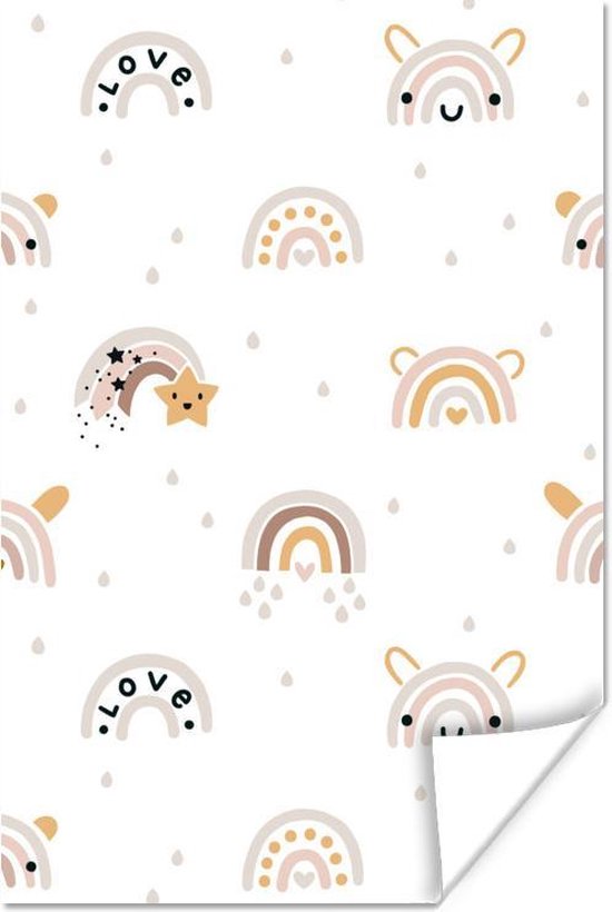 Patron pour enfants avec de jolis arcs-en-ciel 40x60 cm