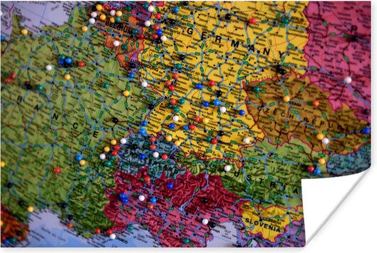 An Europe map at Shamrock Wheeler County Texas USA 60x40 cm - Foto print op Poster (wanddecoratie woonkamer / slaapkamer)