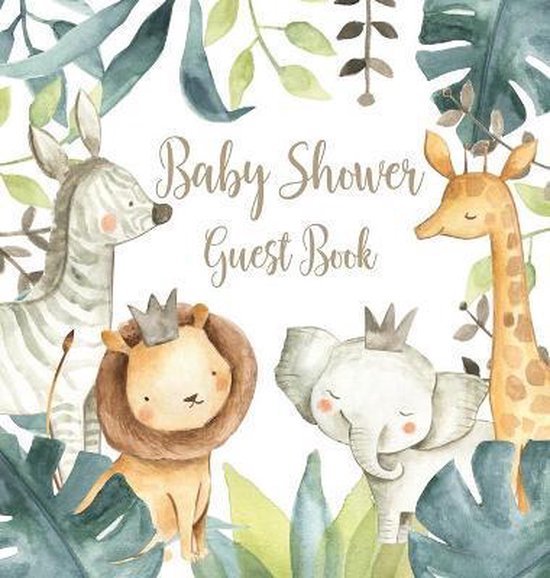 Safari Baby Shower Guest Book (Hardcover) - cover