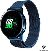 Milanees Smartwatch bandje - Geschikt voor  Samsung Galaxy Watch Active / Active2 Milanese band - blauw - Strap-it Horlogeband / Polsband / Armband