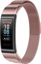 Milanees Smartwatch bandje - Geschikt voor  Huawei band 3 / 4 Pro Milanese band - rosé pink - Horlogeband / Polsband / Armband