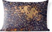 Buitenkussens - Tuin - bijen op een honinggraat - 60x40 cm