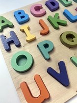 HOUTEN ALFABET PUZZEL - ALFABET PUZZEL HOUT - ABC leren kinderen - 22 CM X 29 CM - Alfabet leren - speelgoed 3  JAAR - Leer het alfabet met deze hoofdletter puzzel - INCLUSIEF VERZENDING-