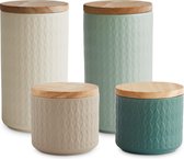 Pots de conservation en céramique menthe - Set 4 pièces