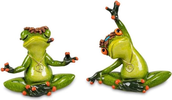 figurine grenouille - yoga - méditer - 2x8x8cm
