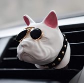 Geurhouder Franse Bulldog  Wit  -  Verfbaar, spuiten met eigen perfum