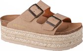 Geographical Norway Sandalias Plataforma Comoda GNW20405-33, Vrouwen, Beige, slippers, maat: 39 EU