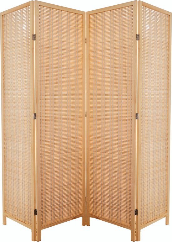 Hoogte snorkel Transparant Kamerscherm Bamboe beige - kamerschermen 4 panelen - scheidingswand  170x160cm kant en... | bol.com