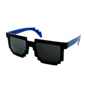 Pixel Zonnebril - Pixel Bril - Pixelbril - Thug Life Pixel Zonnebril - Feestbril - Gekke Bril - Party Bril - Blauw Zwart
