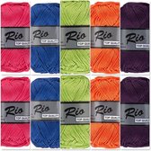 Lammy yarns Rio katoen garen pakket - frisse kleuren - 10 bollen