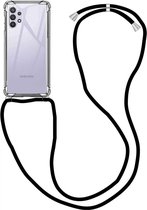 Samsung A32 5G Hoesje - Samsung Galaxy A32 5G hoesje met koord transparant shock proof case
