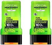 L’Oreal Men Expert Pure Power Lemon Shower Gel, Removes Impurities and Sweat, Regenerates Skin without Drying Out, Deep Pore Cleansing (300 ml