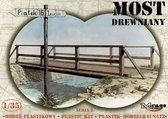1:35 Mirage Hobby 353020 Wooden Bridge with Handrail and Roadsign Plastic kit