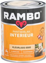 Rambo Pantserlak Interieur - Transparant Zijdeglans - Houtnerf Zichtbaar - Kleurloos - 0.25L