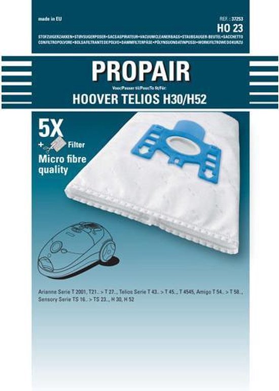 HOOVER - SAC ASPIRATEUR PROPAIR TELIOS H 30 T4300-4420 5 PIÈCES + MICRO  FILTRE - | bol.com