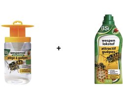 BSI - Herbruikbare Wespenval + 1 Liter Wespenlokstof Wasp Attract - Voordeelset
