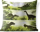 Buitenkussens - Tuin - Drie illustraties van dinosaurussen - 45x45 cm