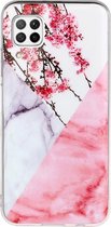 Huawei P40 Lite Hoesje - Mobigear - Marble Serie - TPU Backcover - Blossom - Hoesje Geschikt Voor Huawei P40 Lite